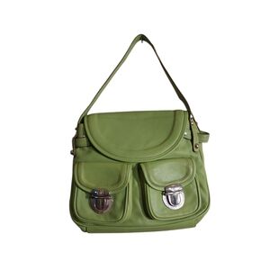 Elegant Green Leather Shoulder Bag